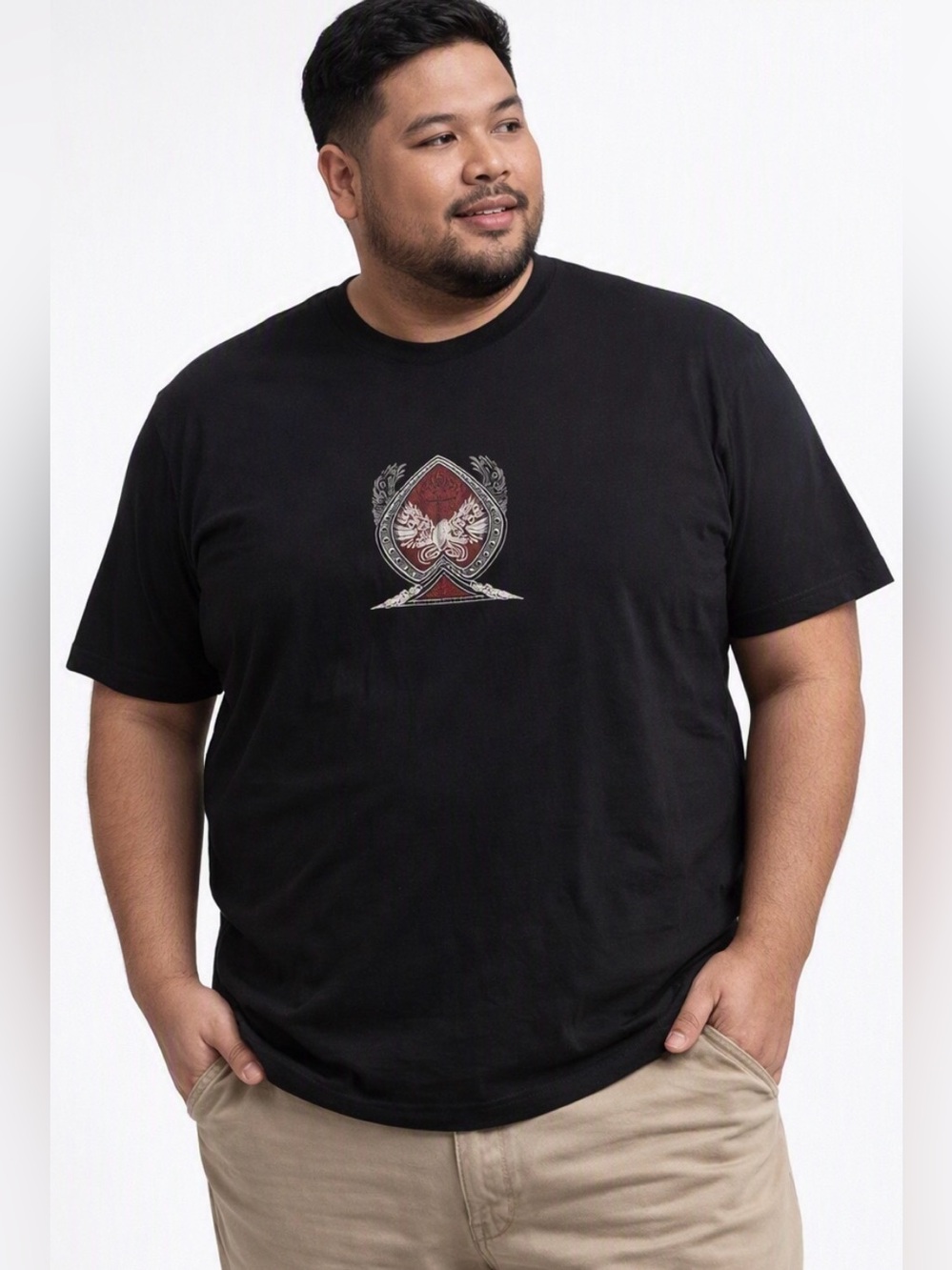 American Appreal Peacock Heart Graphic Tee in Black Sz 2XL